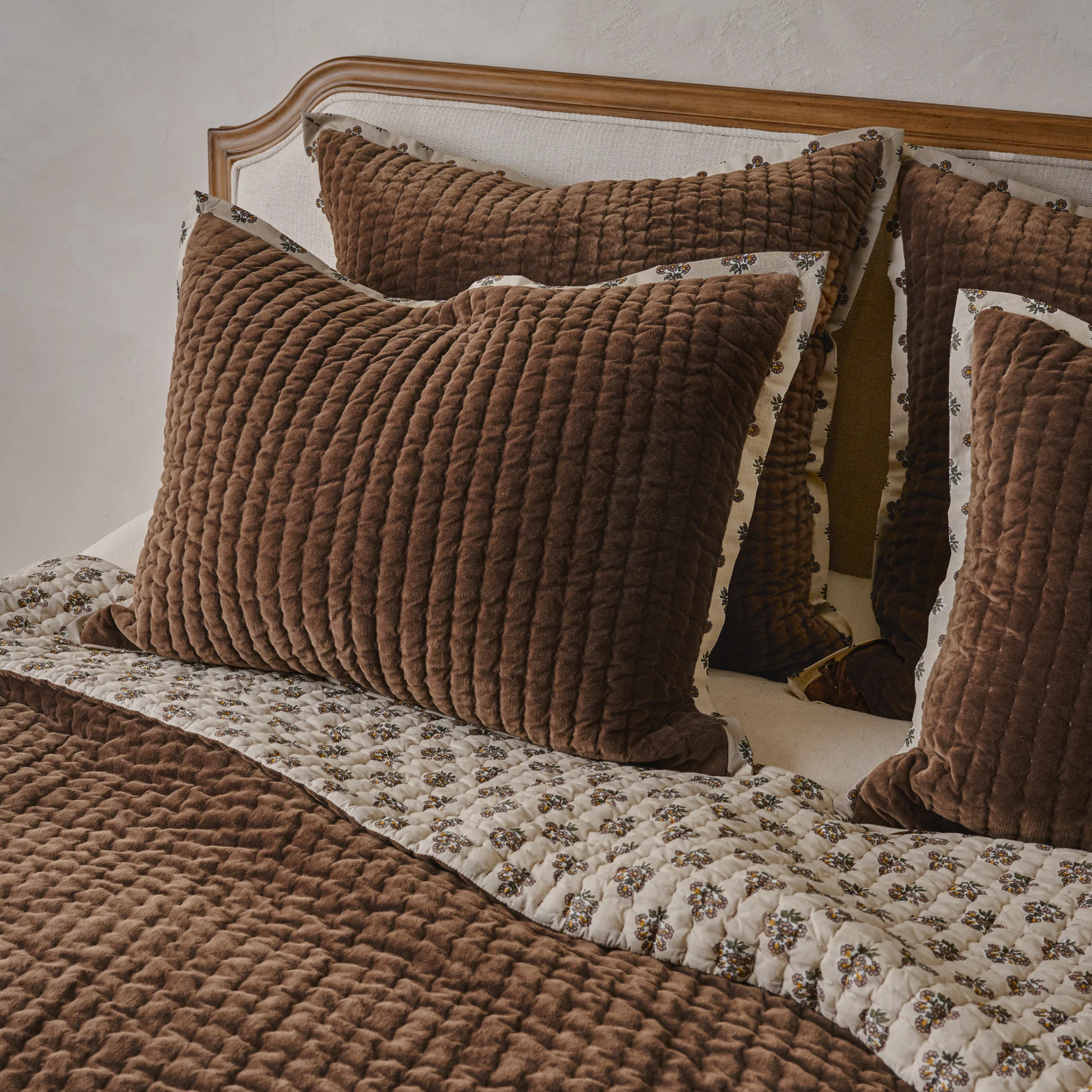 Audrey Velvet Block Print Quilt - Cedar - Image 3