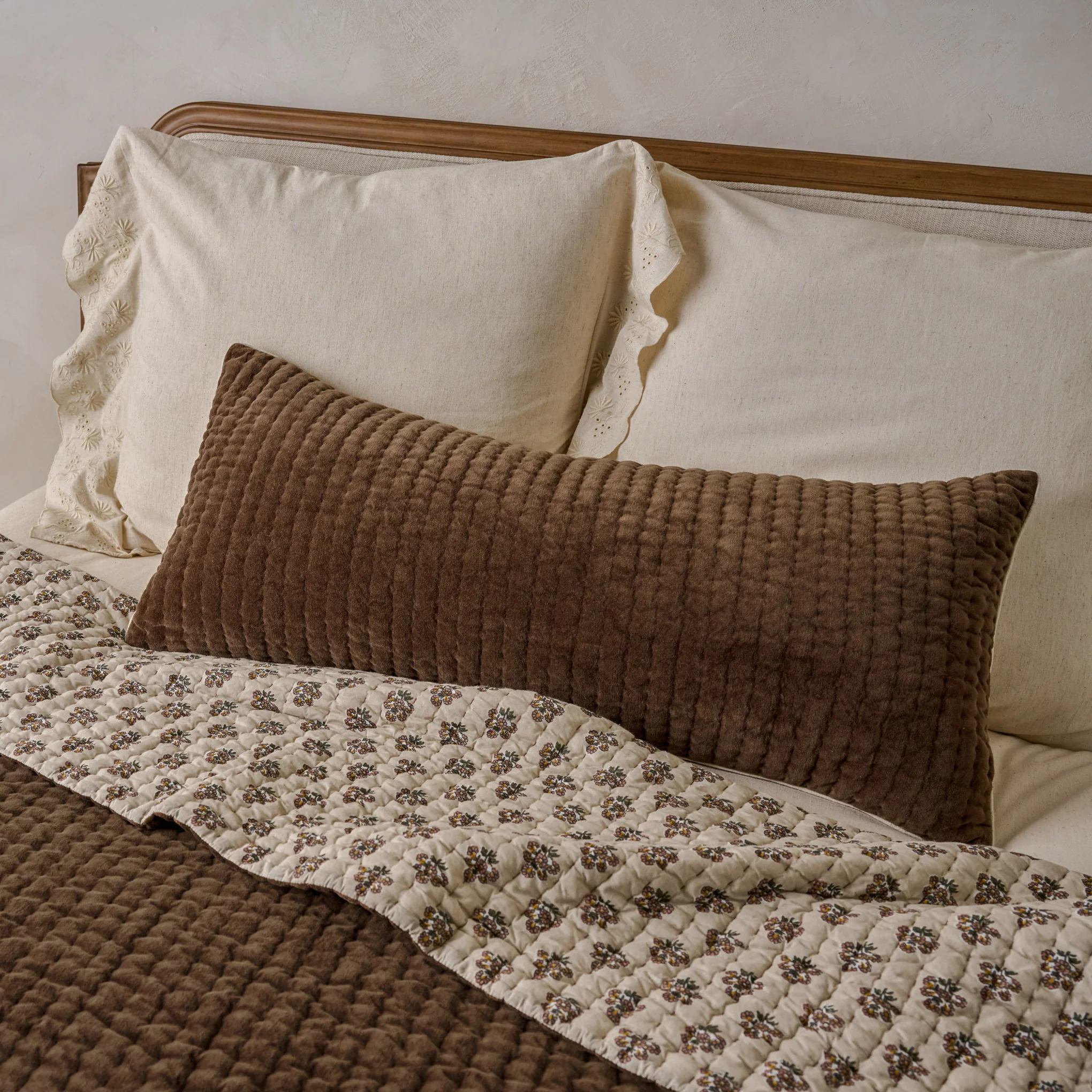 Audrey Velvet Lumbar Pillow- Cedar - Image 4