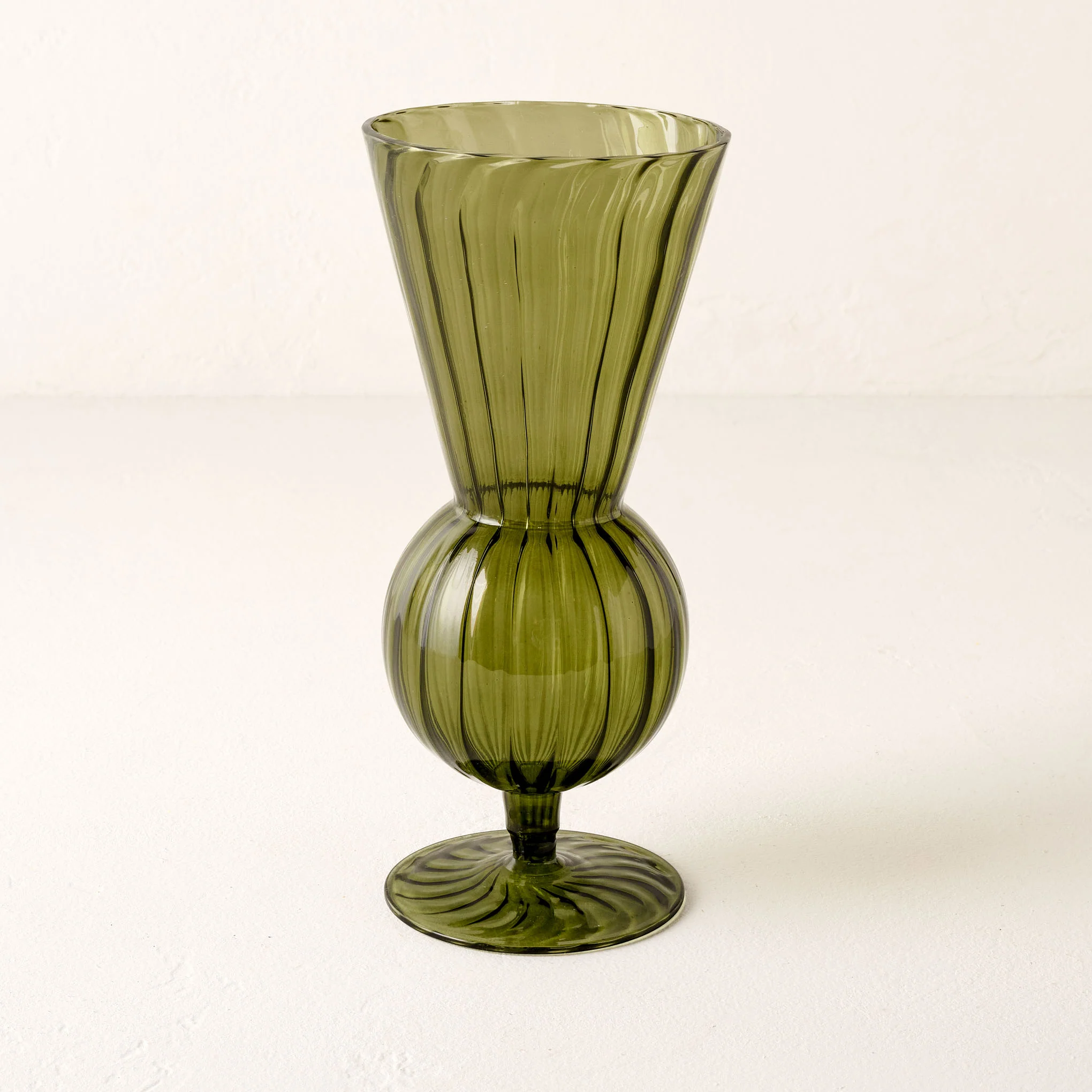 Fluted Green Glass Vase - Image 4
