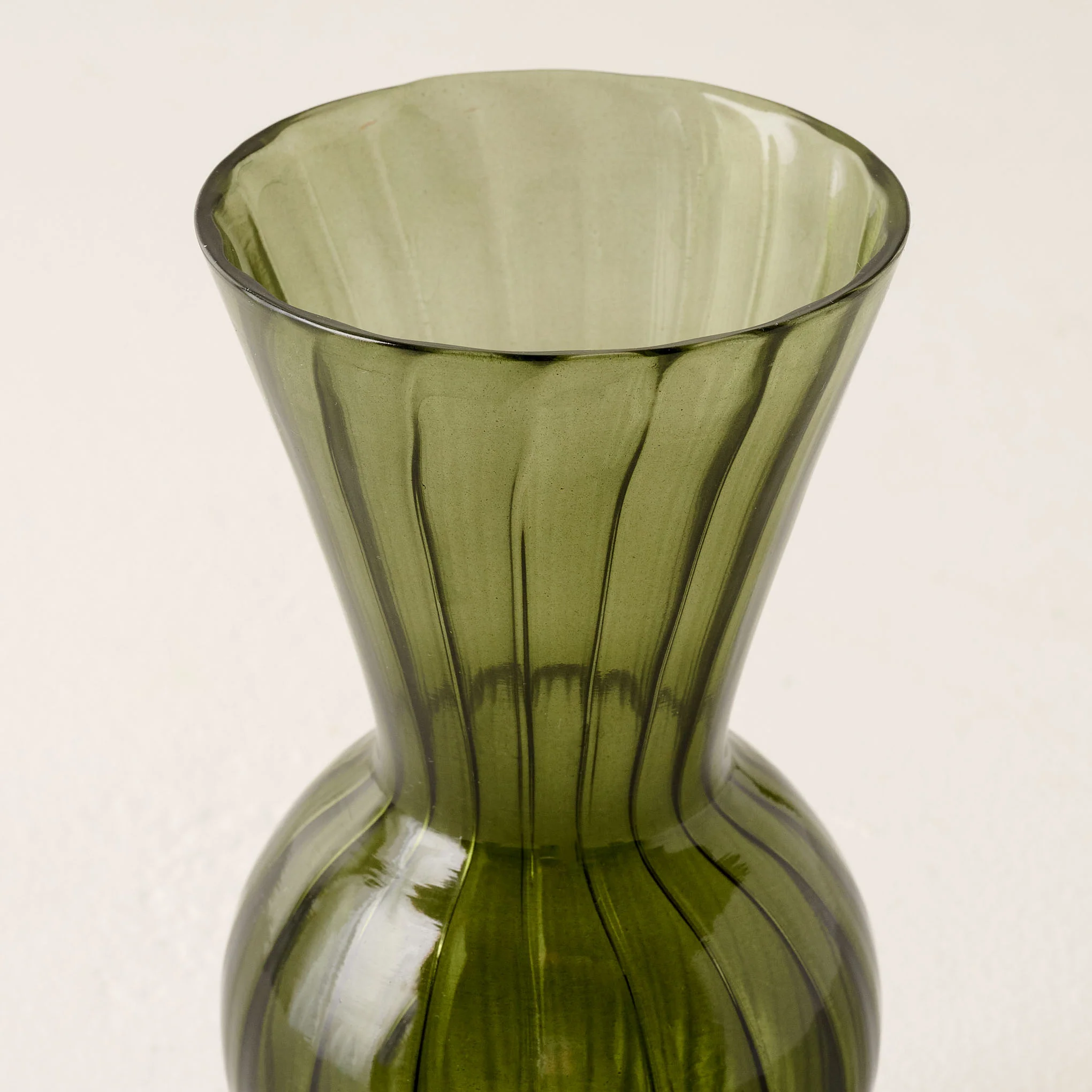 Fluted Green Glass Vase - Image 6
