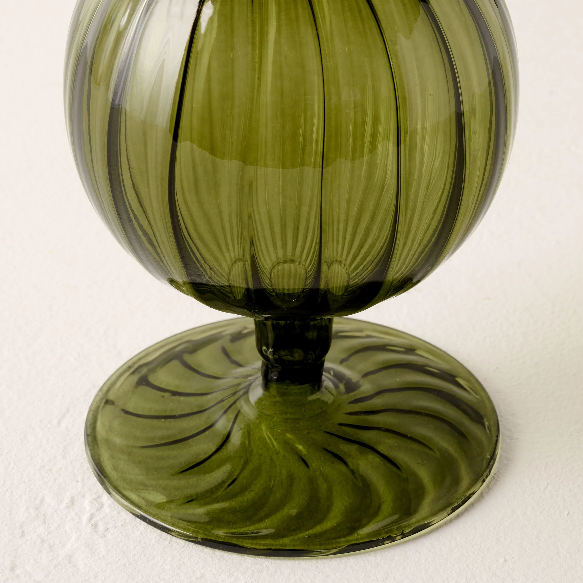 Fluted Green Glass Vase - Image 7