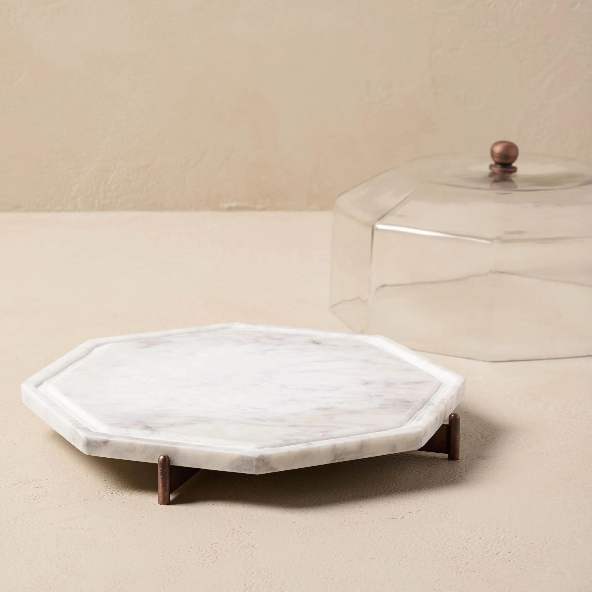 Marble and Copper Cake Stand - Image 4