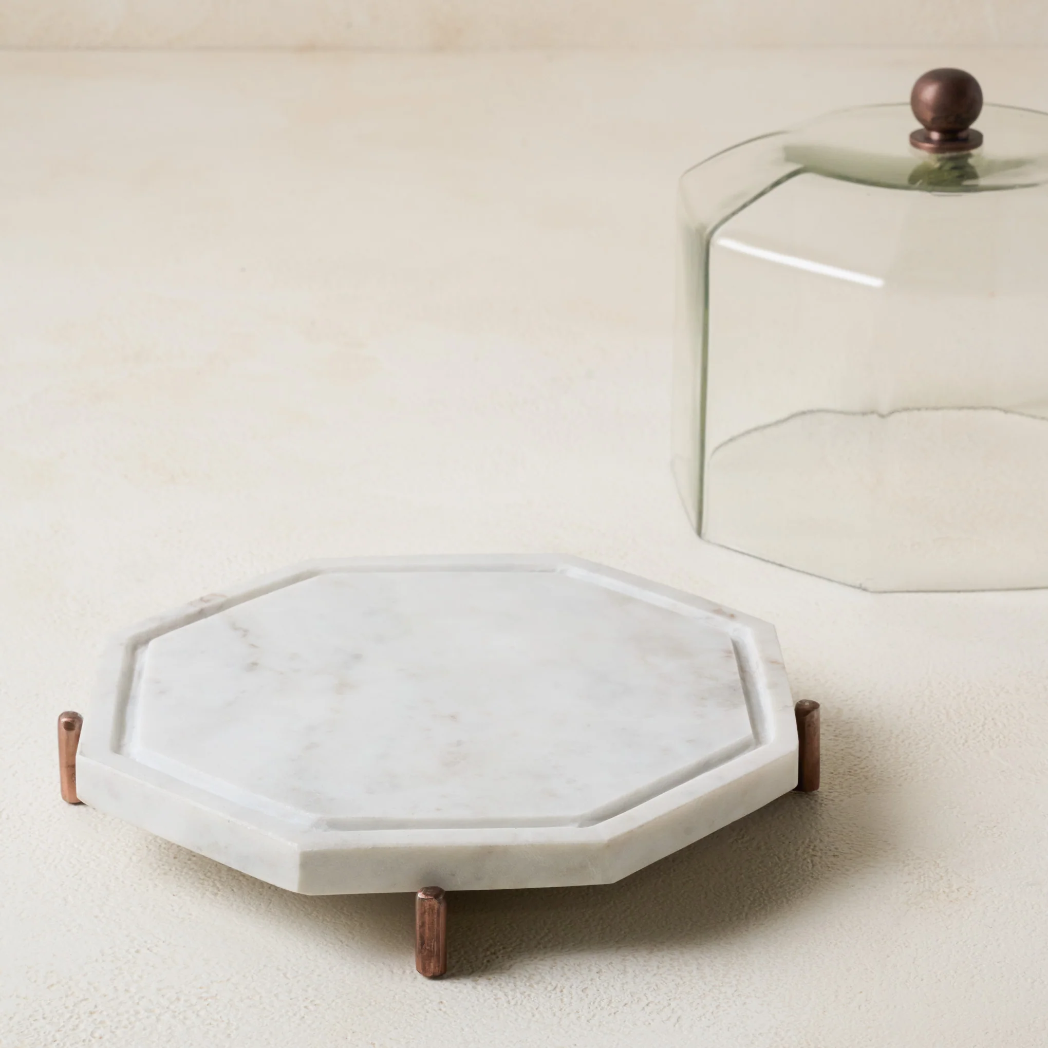 Marble and Copper Cake Stand - Image 5